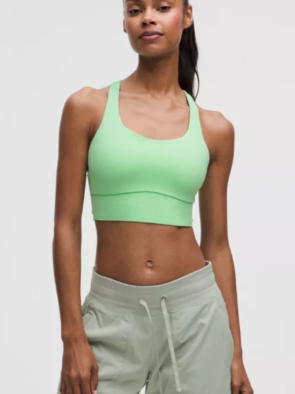 lululemon athletica Longline Lime Green Sports Bra